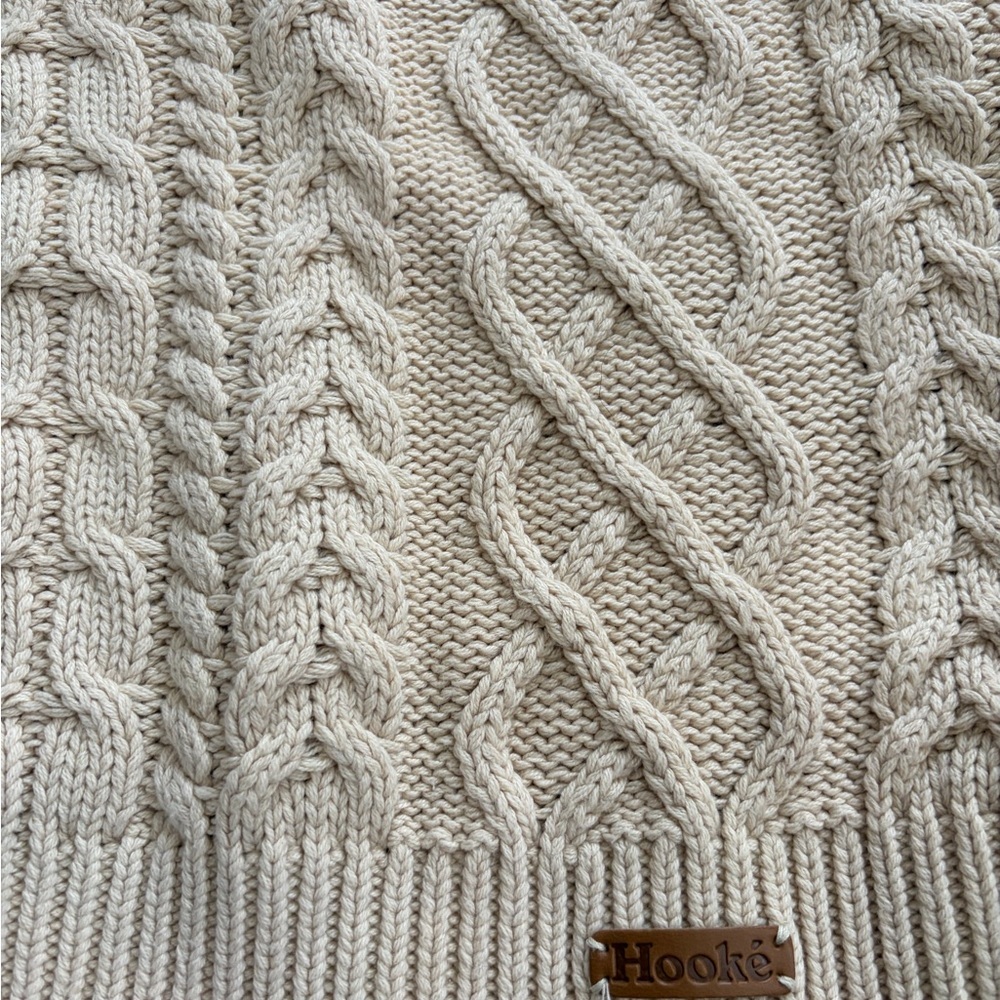 Hooke Women’s Fisherman Cableknit Crewneck Sweater Medium - Picture 5 of 9